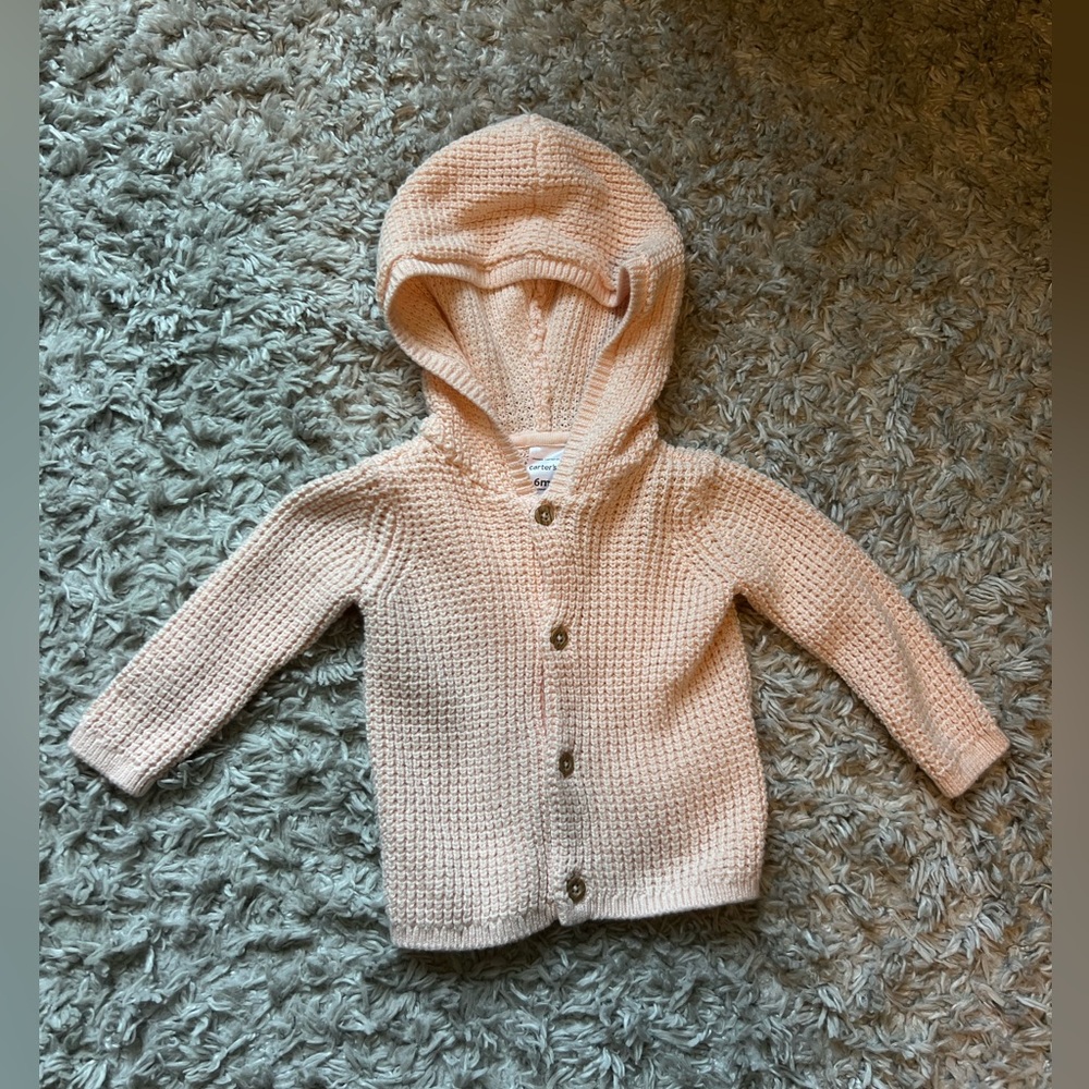Cozy Pink Knit Hooded Cardigan for Baby